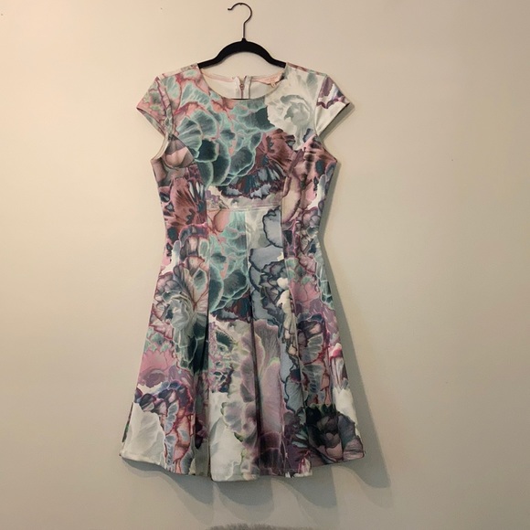 Ted Baker Watercolor Floral Skater Dress - Picture 1 of 2